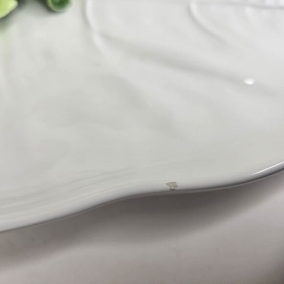 VTG White Leaf Plate Dish W/ 3D Vegetables Italy Cauliflower Artichoke - Picture 12 of 16